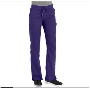 greys anatomy 6 pkt. Tie front cargo pant purple rain